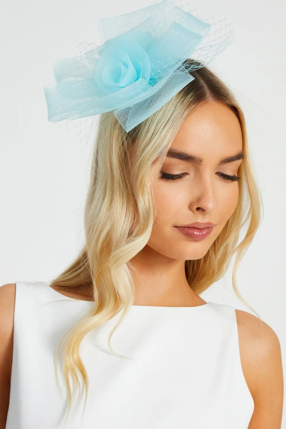 Aqua Flower Clip Fascinator