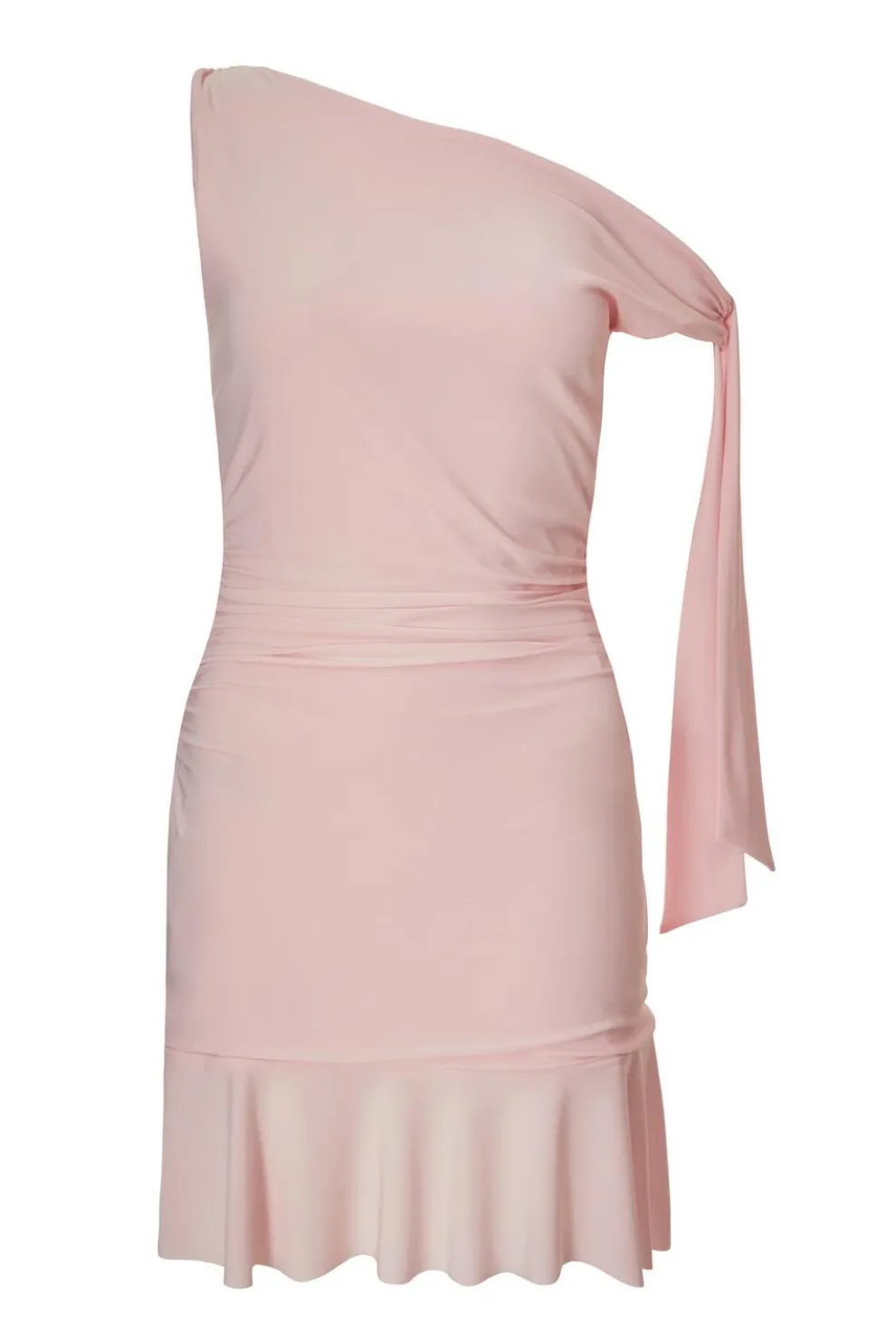 Baby Pink Asymmetric Mini Dress