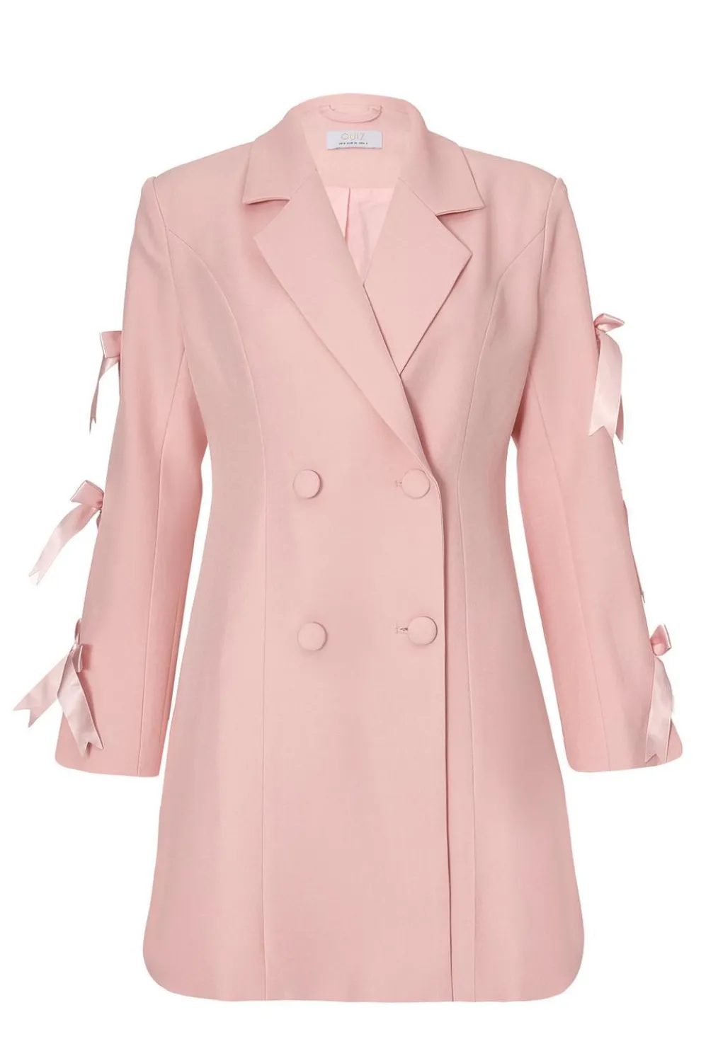 Baby Pink Bow Sleeve Blazer Dress
