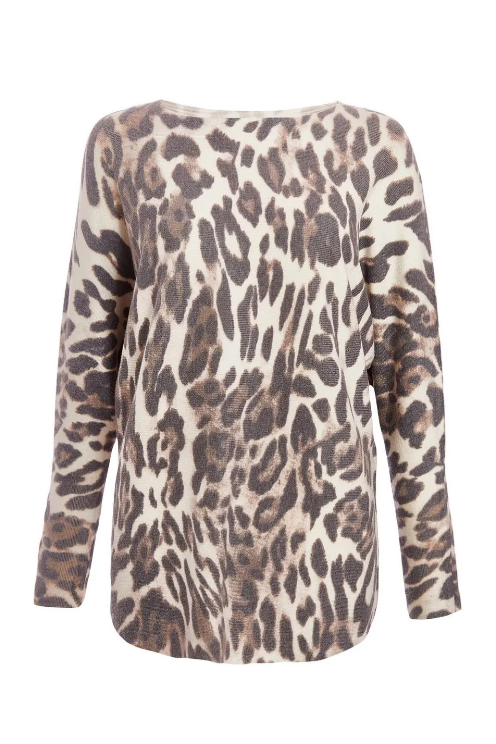 Beige Knit Leopard Print Jumper