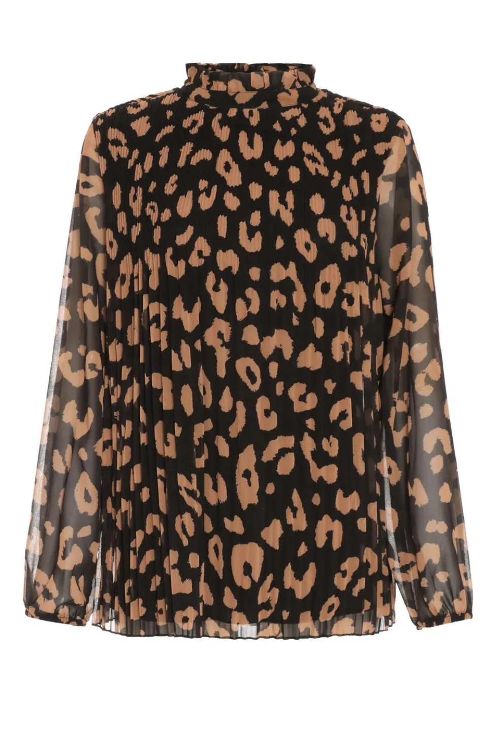 Black Animal Print Chiffon Blouse