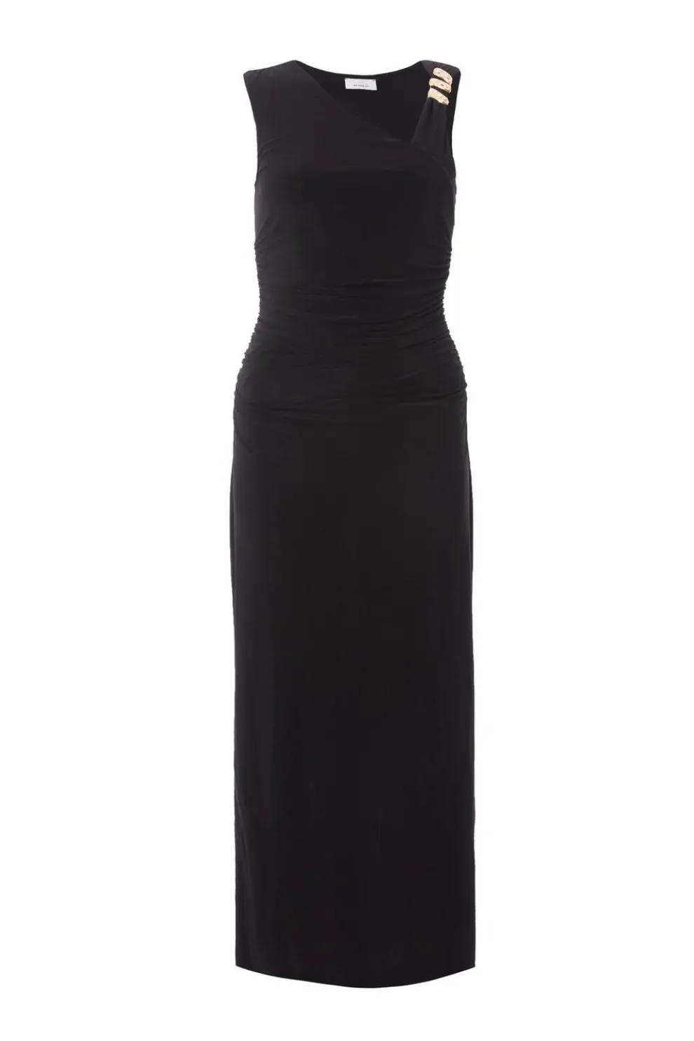 Black Asymmetric Midaxi Dress