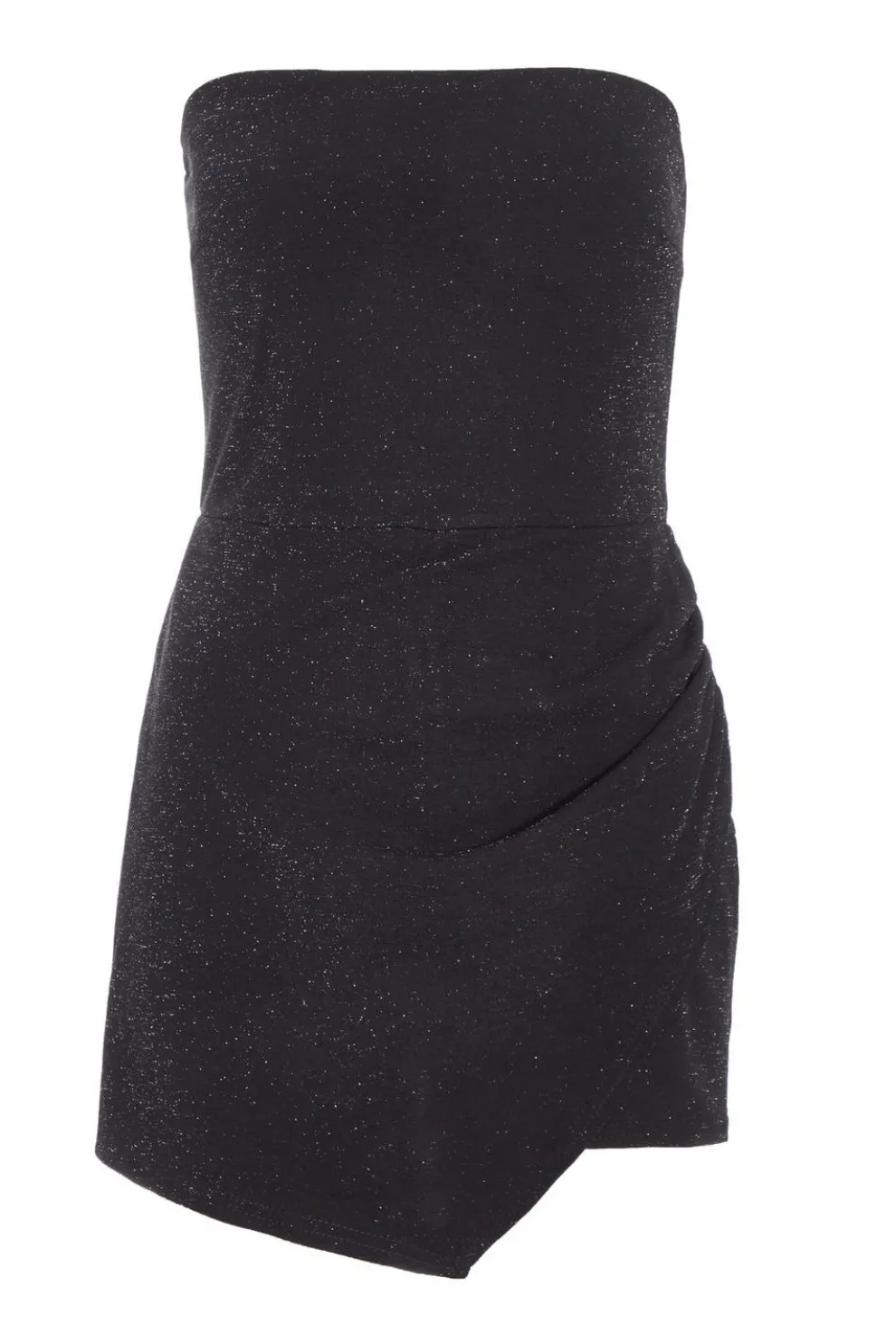 Black Bandeau Glitter Skort Playsuit