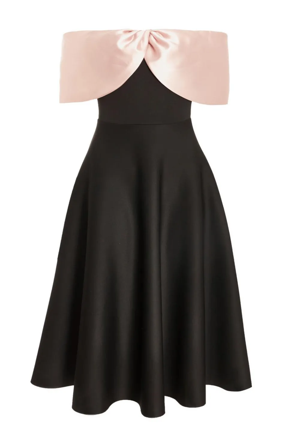 Black Bardot Midi Skater Dress