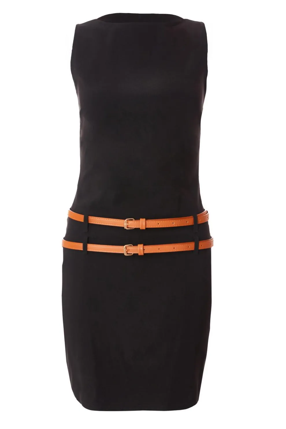 Black Belted Mini Dress