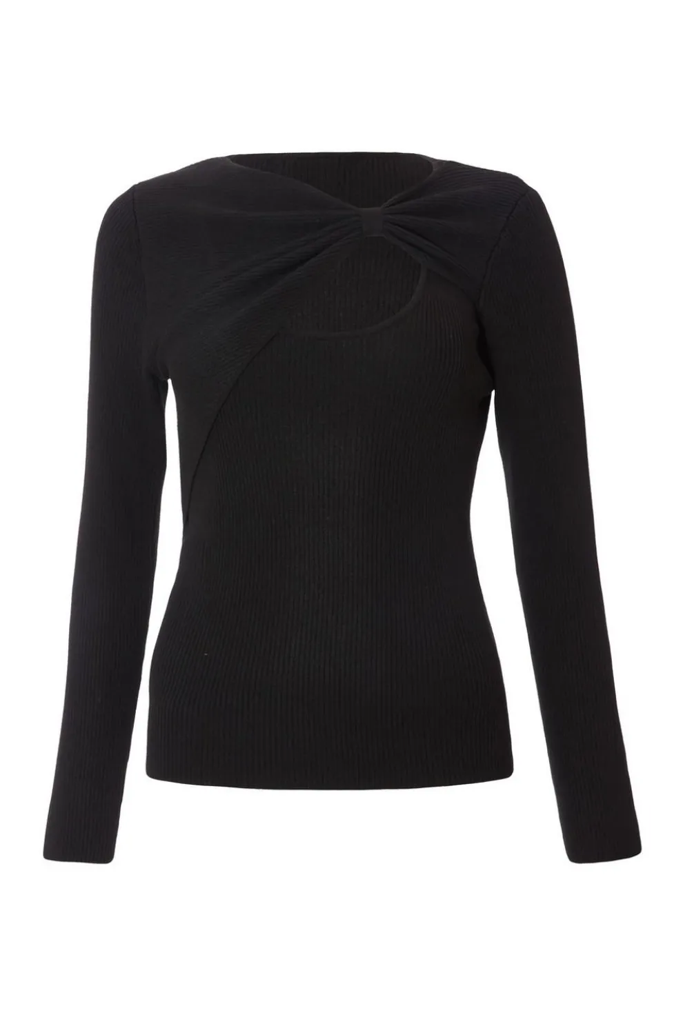 Black Bow Detail Knitted Top