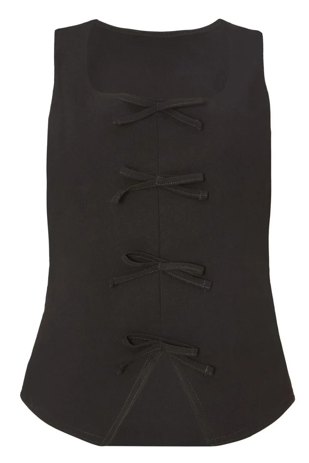 Black Bow Detail Waistcoat