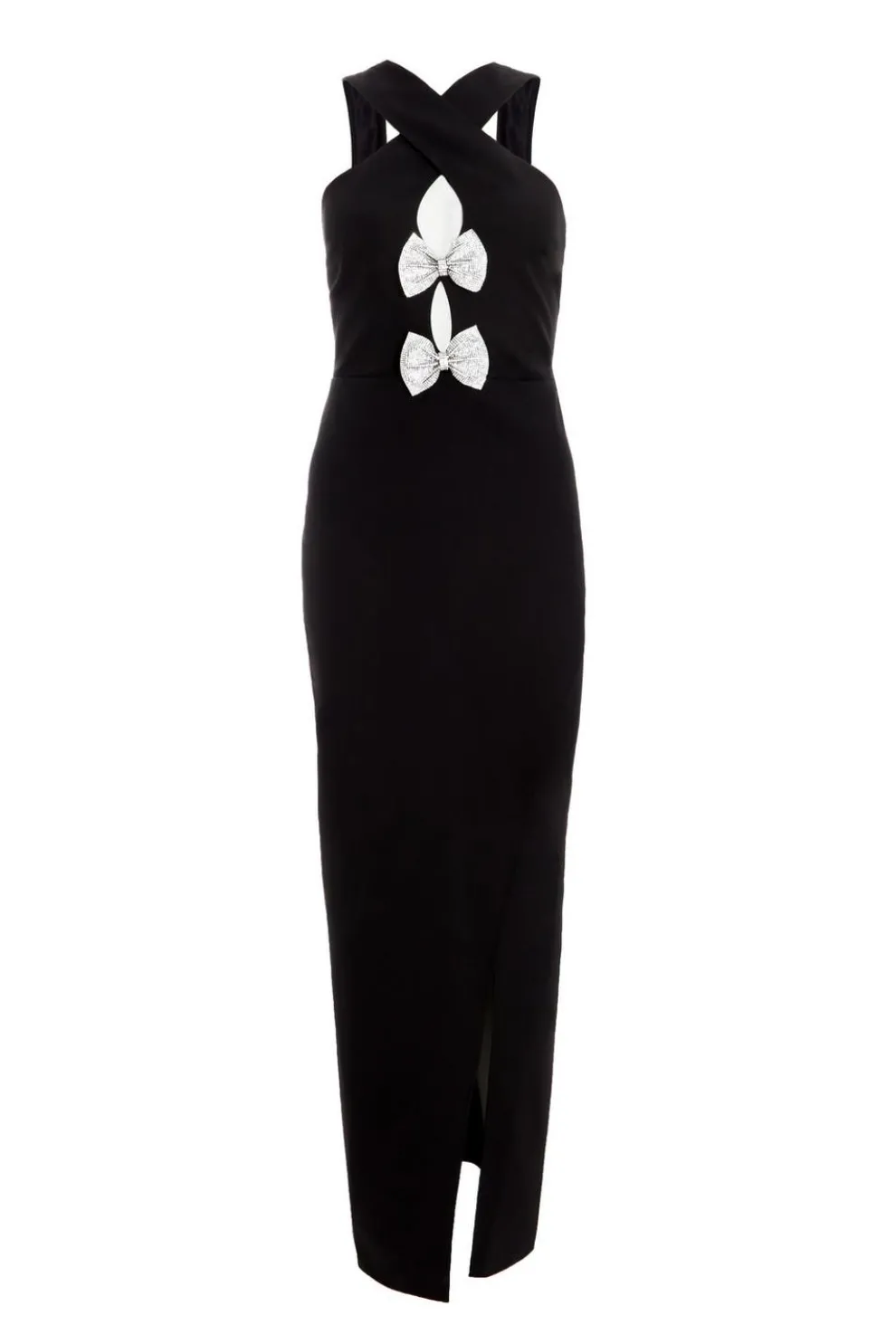 Black Bow Front Maxi Dress