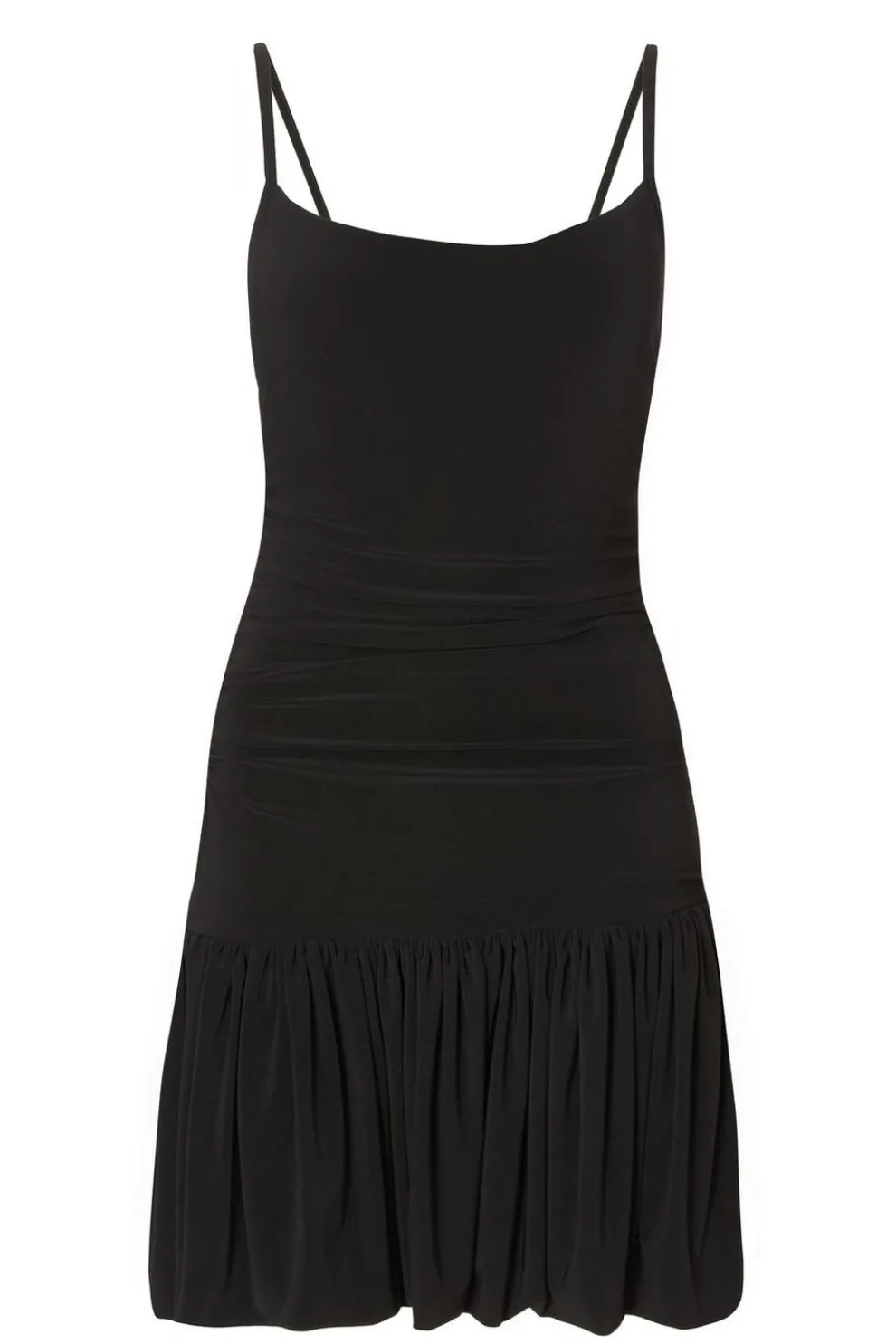 Black Bubble Hem Mini Dress