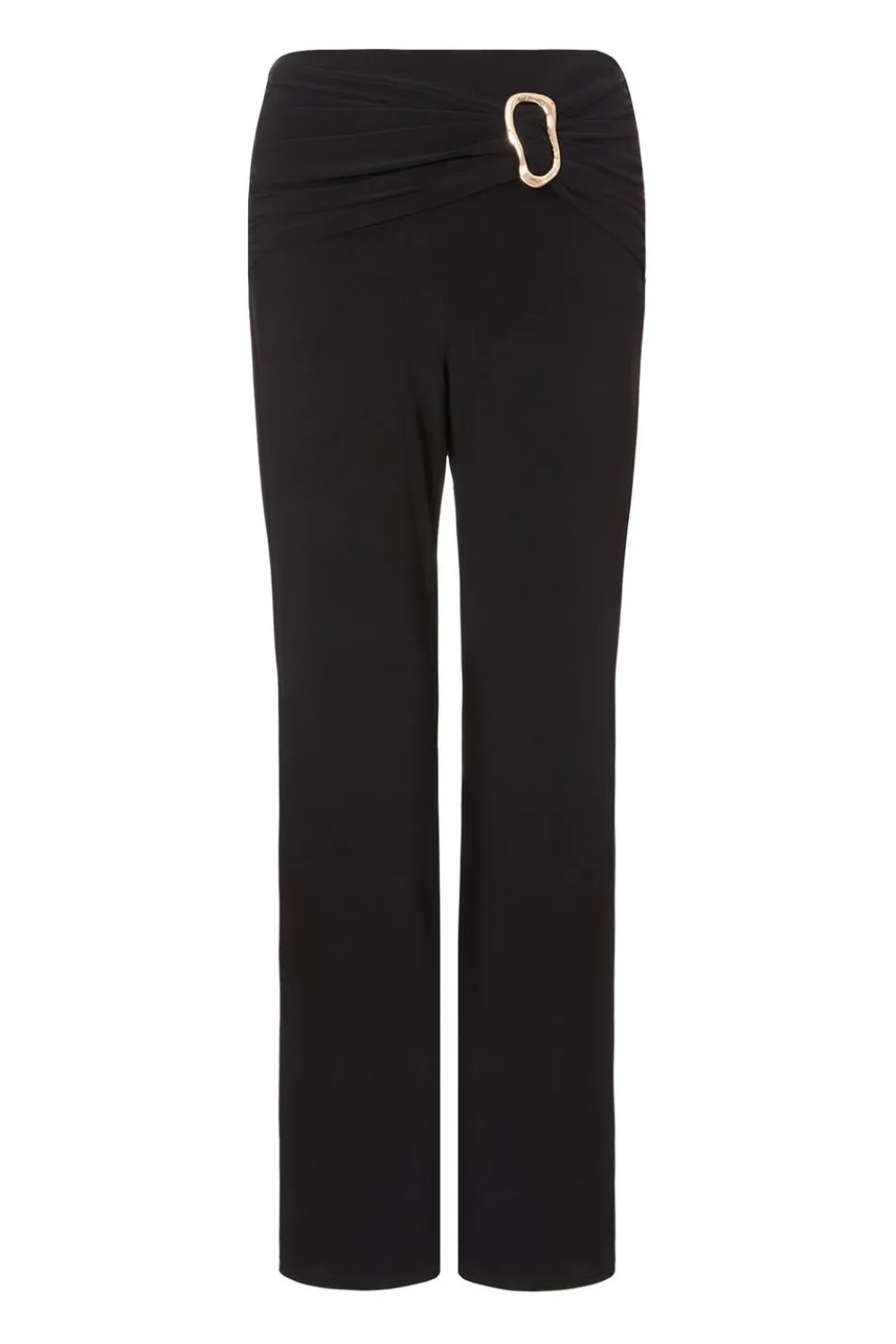 Black Buckle Detail Trousers