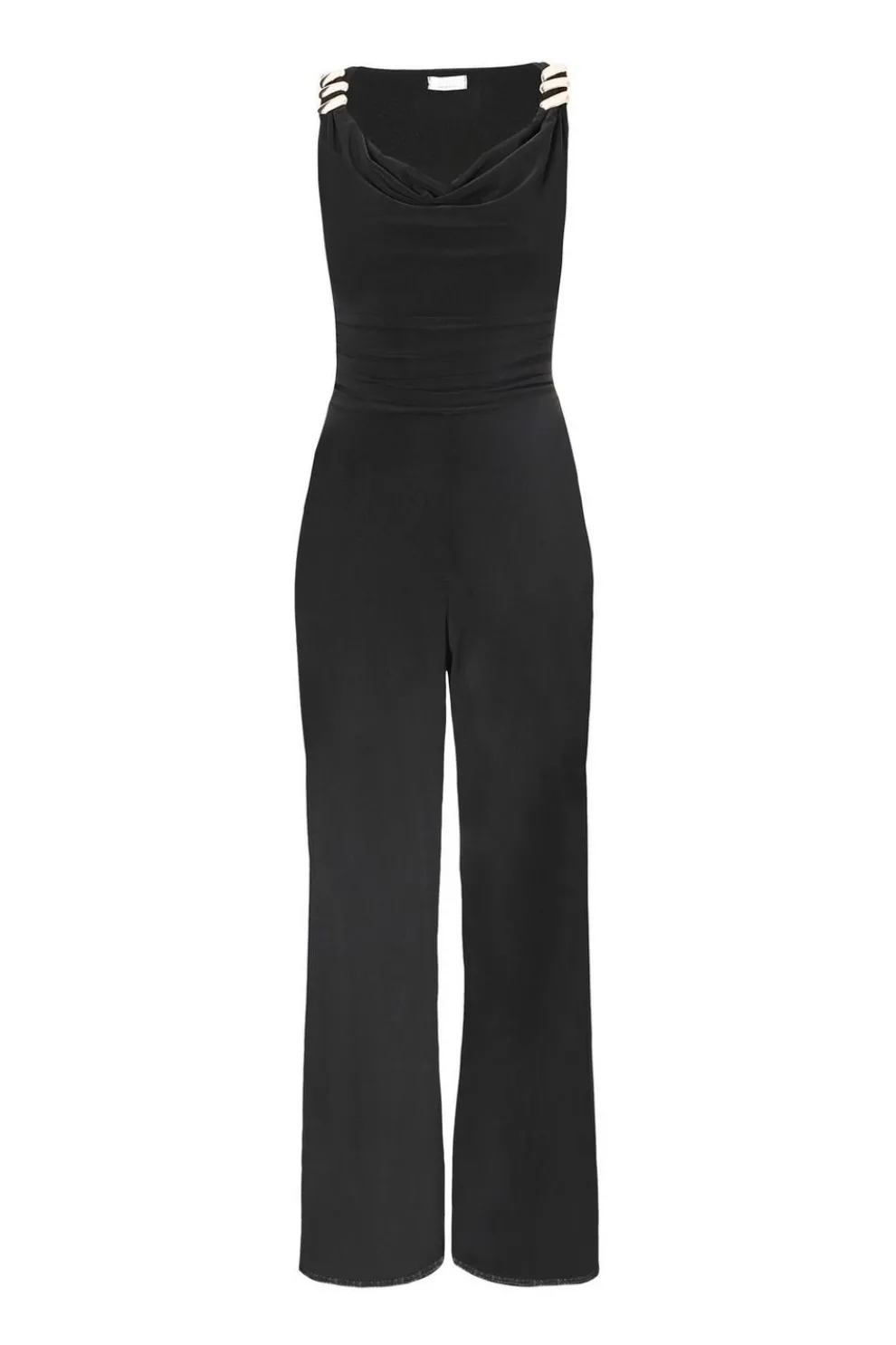Black Buckle Detail Jumpsuit