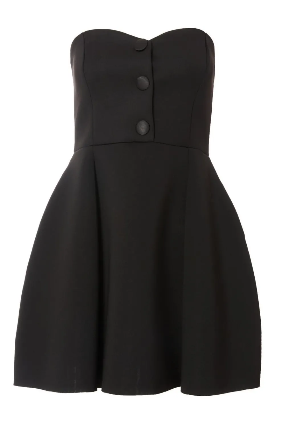Black Button Front Mini Dress