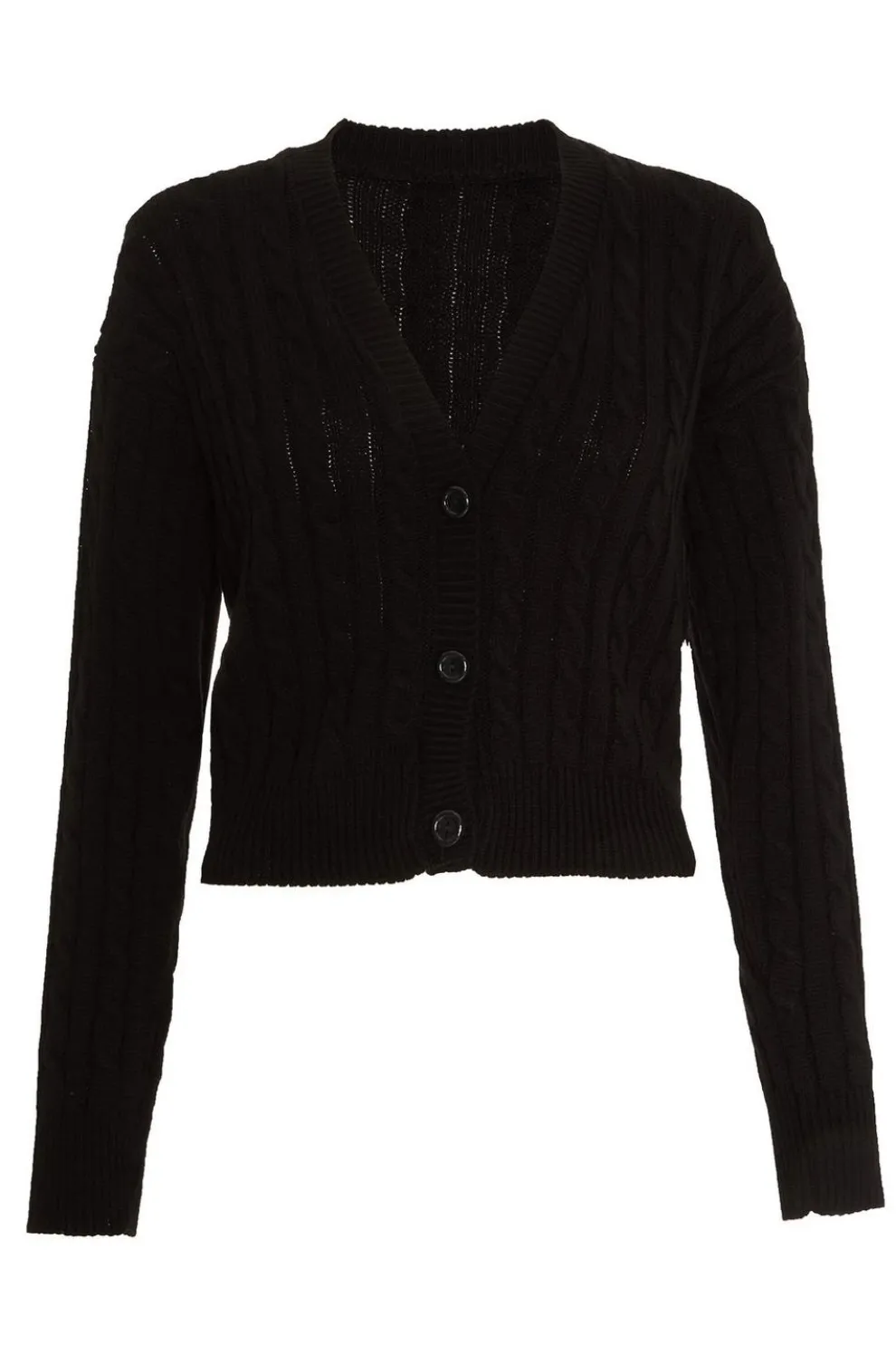 Black Cable Knit Cardigan