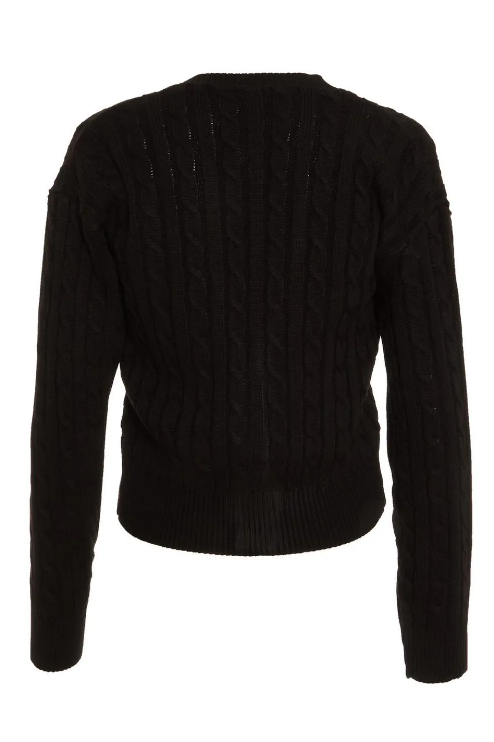 Black Cable Knit Cardigan