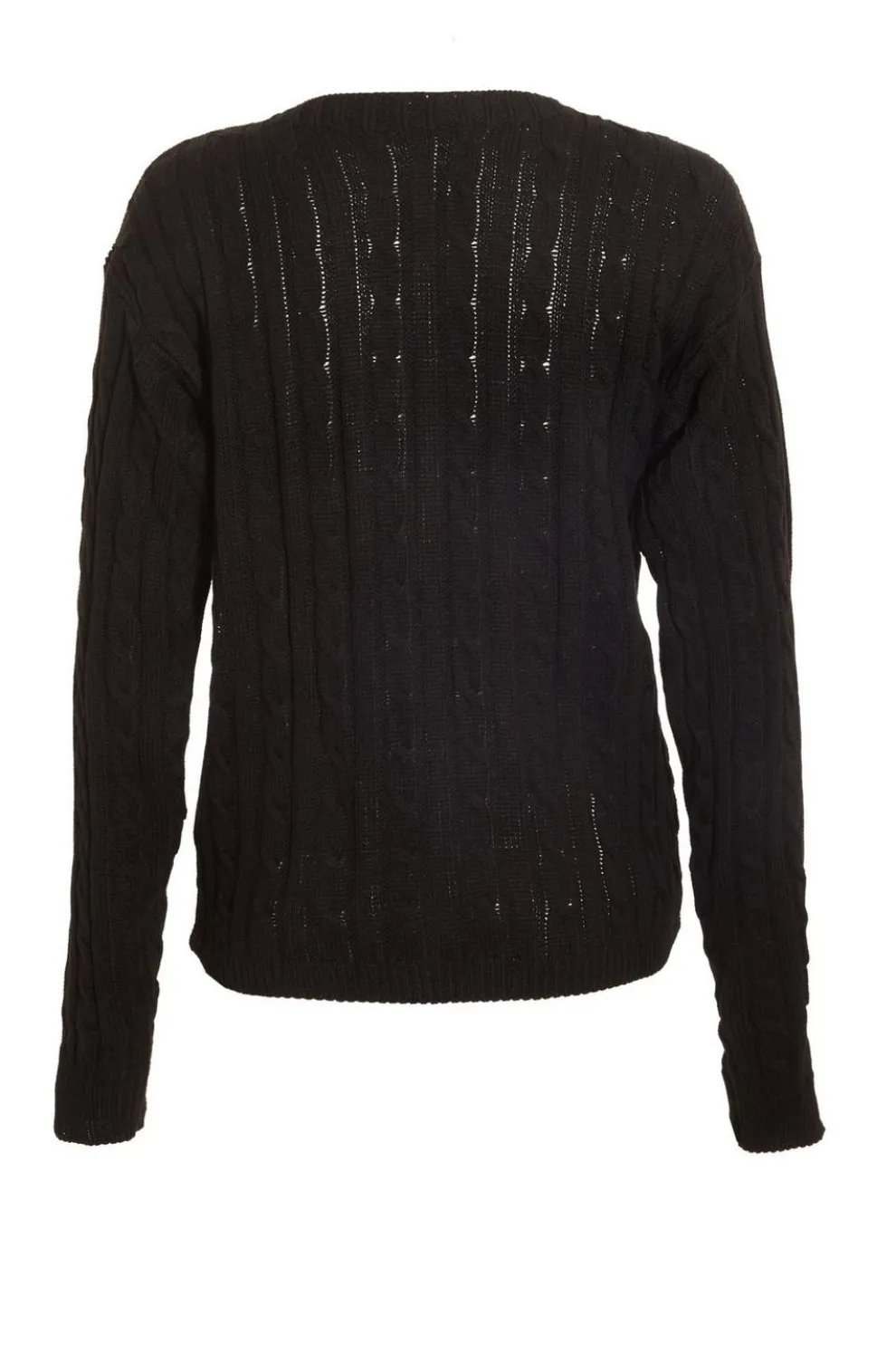 Black Cable Knit Crop Jumper