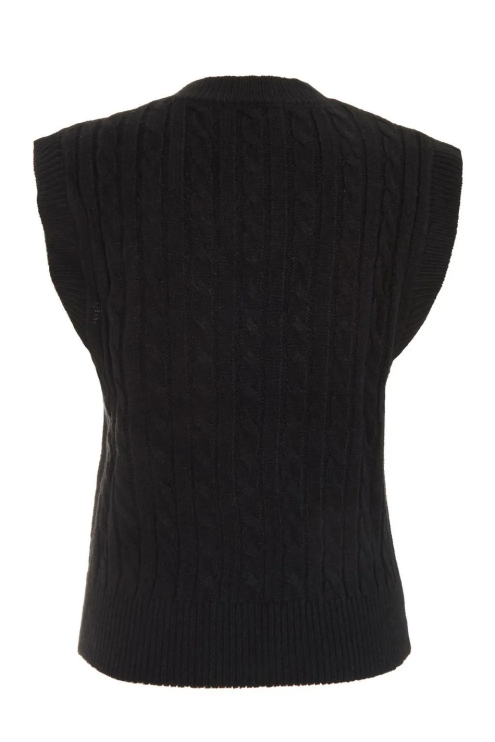 Black Cable Knit Tank Top