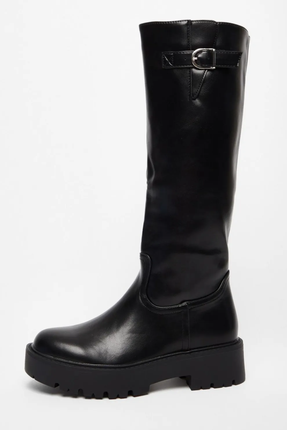 Black Chunky Knee High Boots