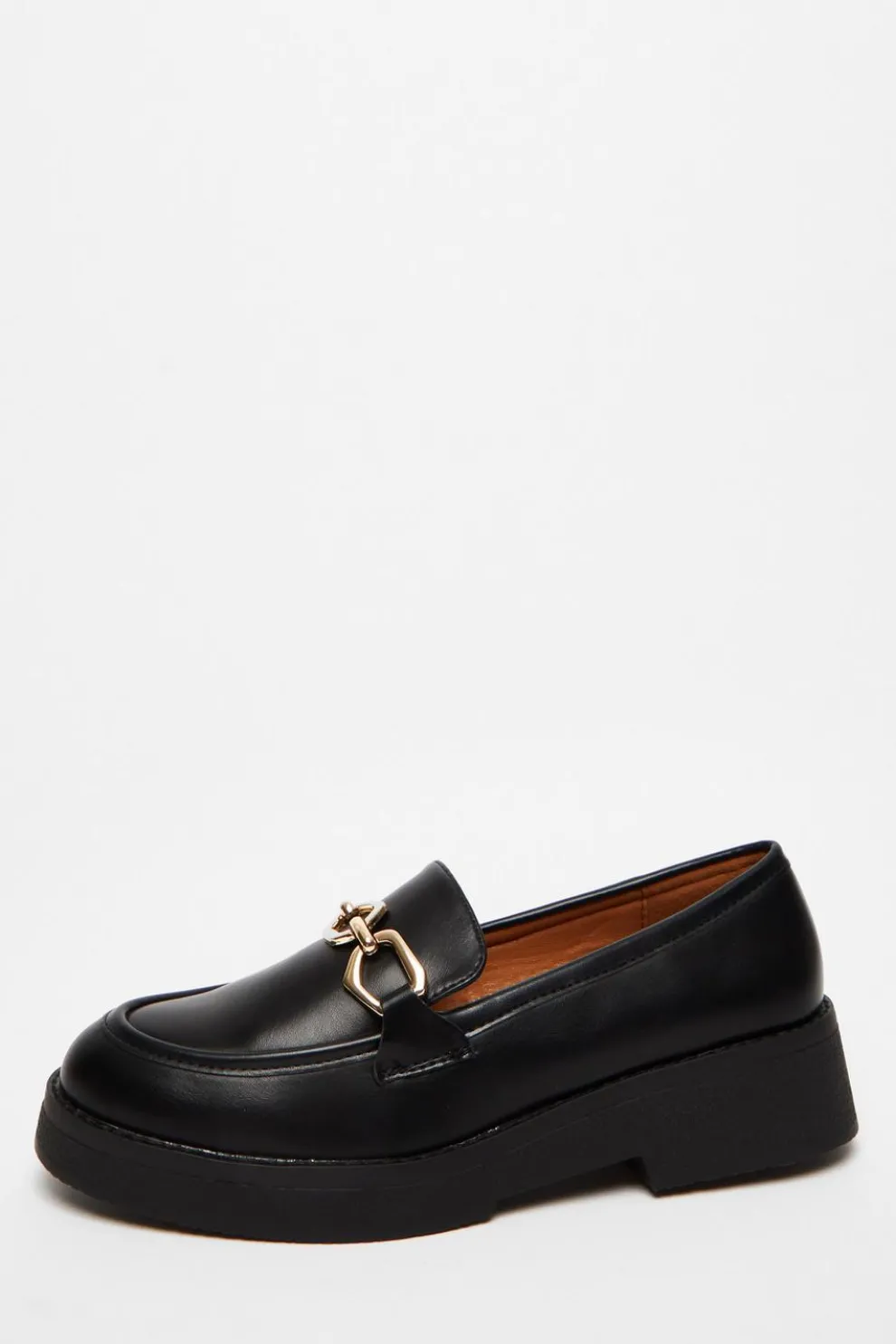 Black Chunky Patent Loafers