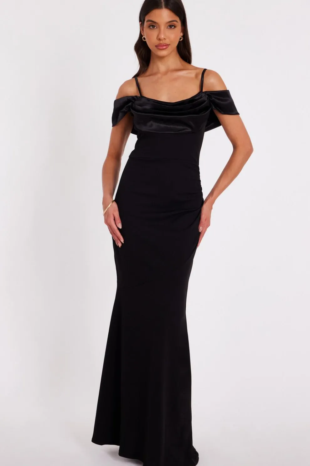 Black Cold Shoulder Maxi Dress