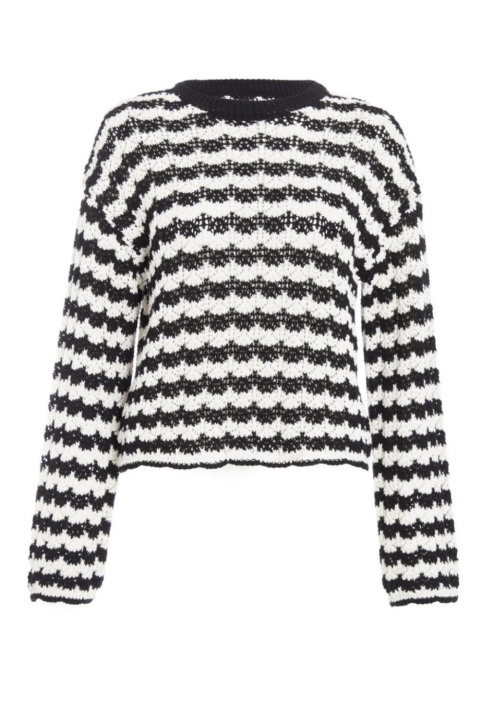 Black Contrast Knit Jumper