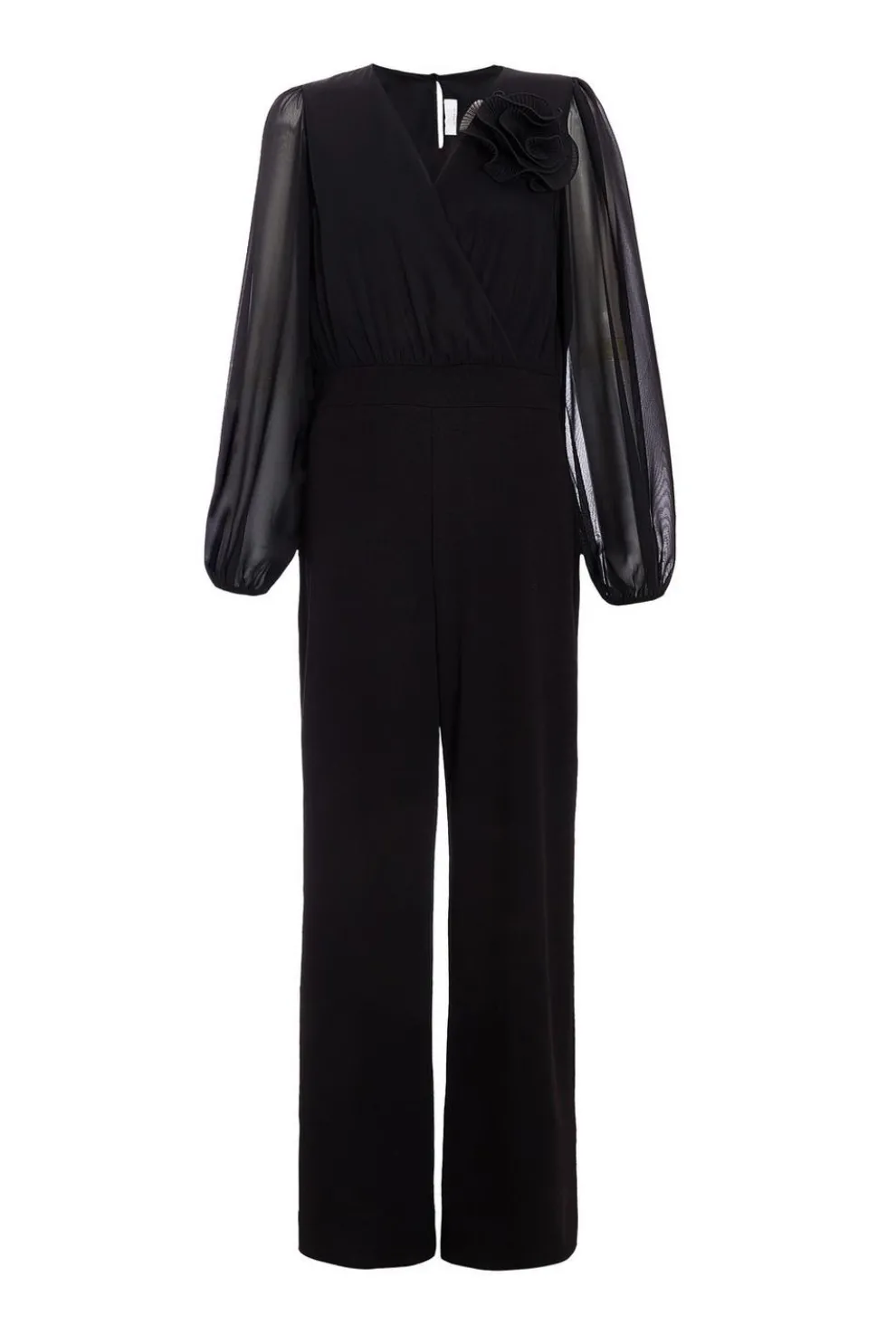 Black Corsage Wide Leg Jumpsuit