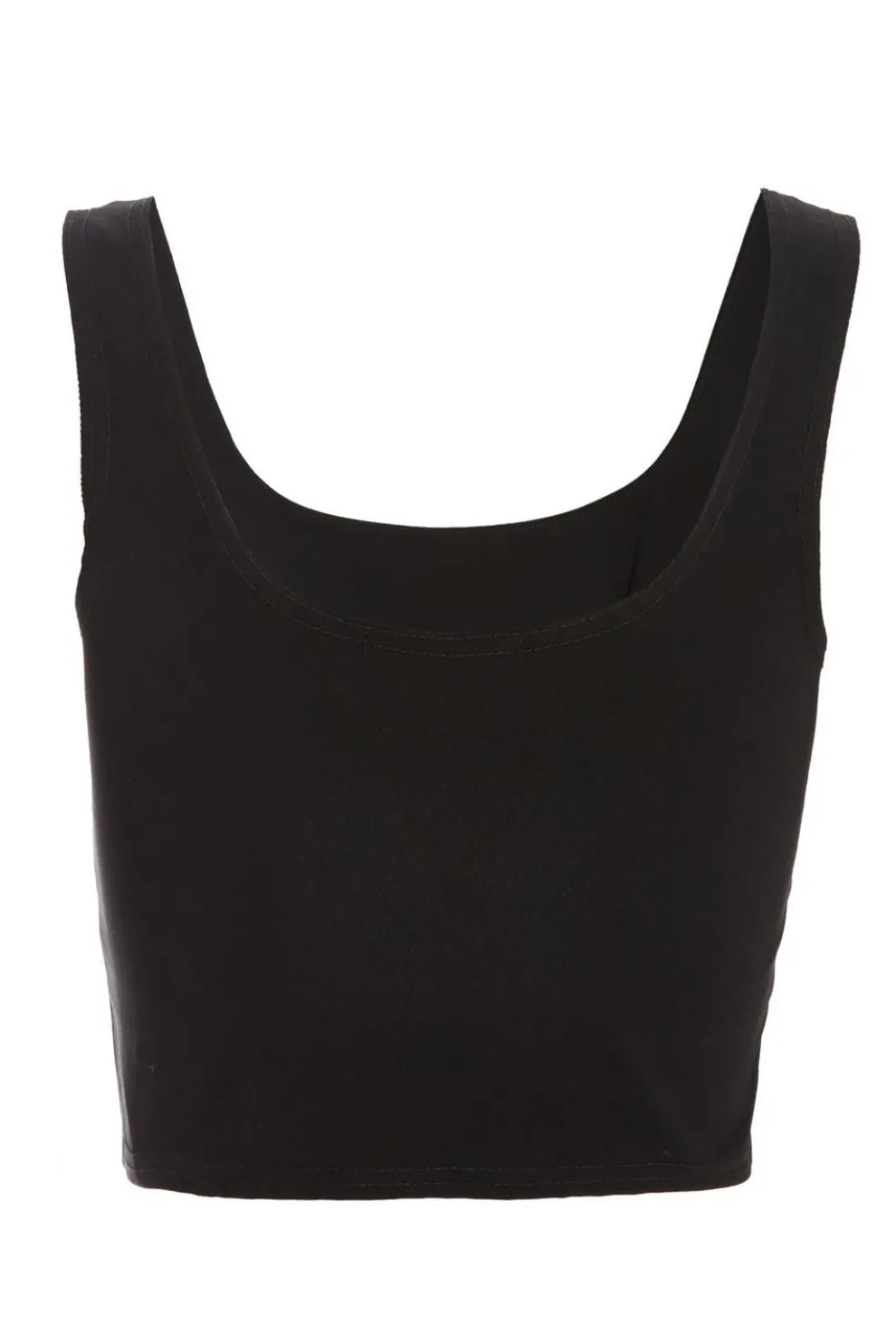 Black Corset Detail Crop Top