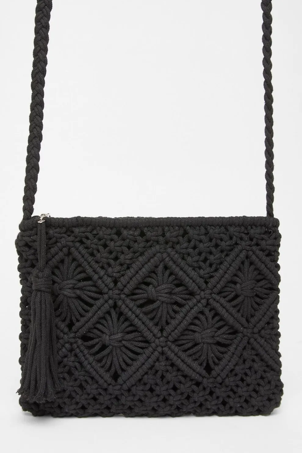 Black Crochet Cross Body Bag