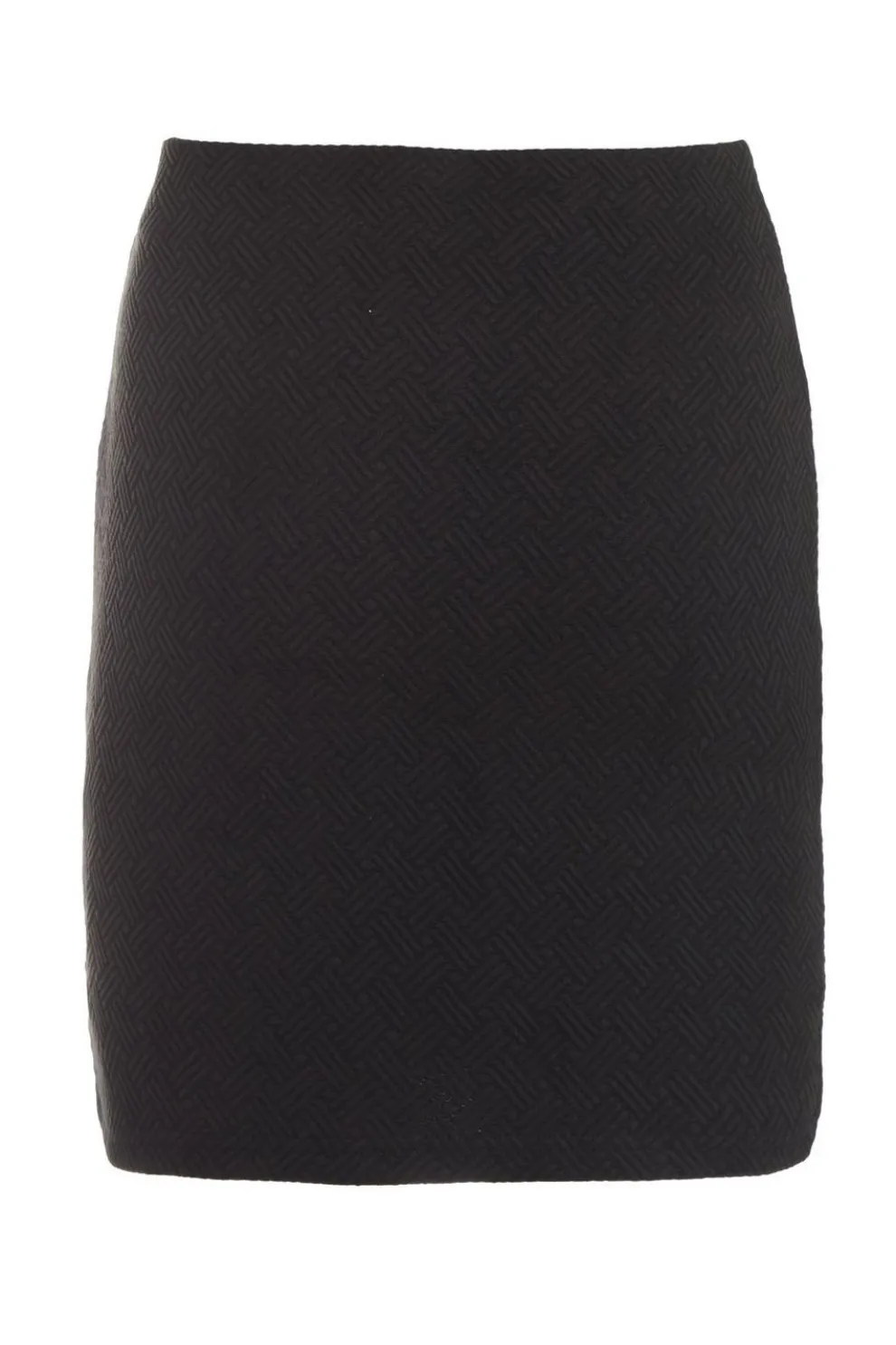 Black Crossover Textured Bodycon Mini Skirt