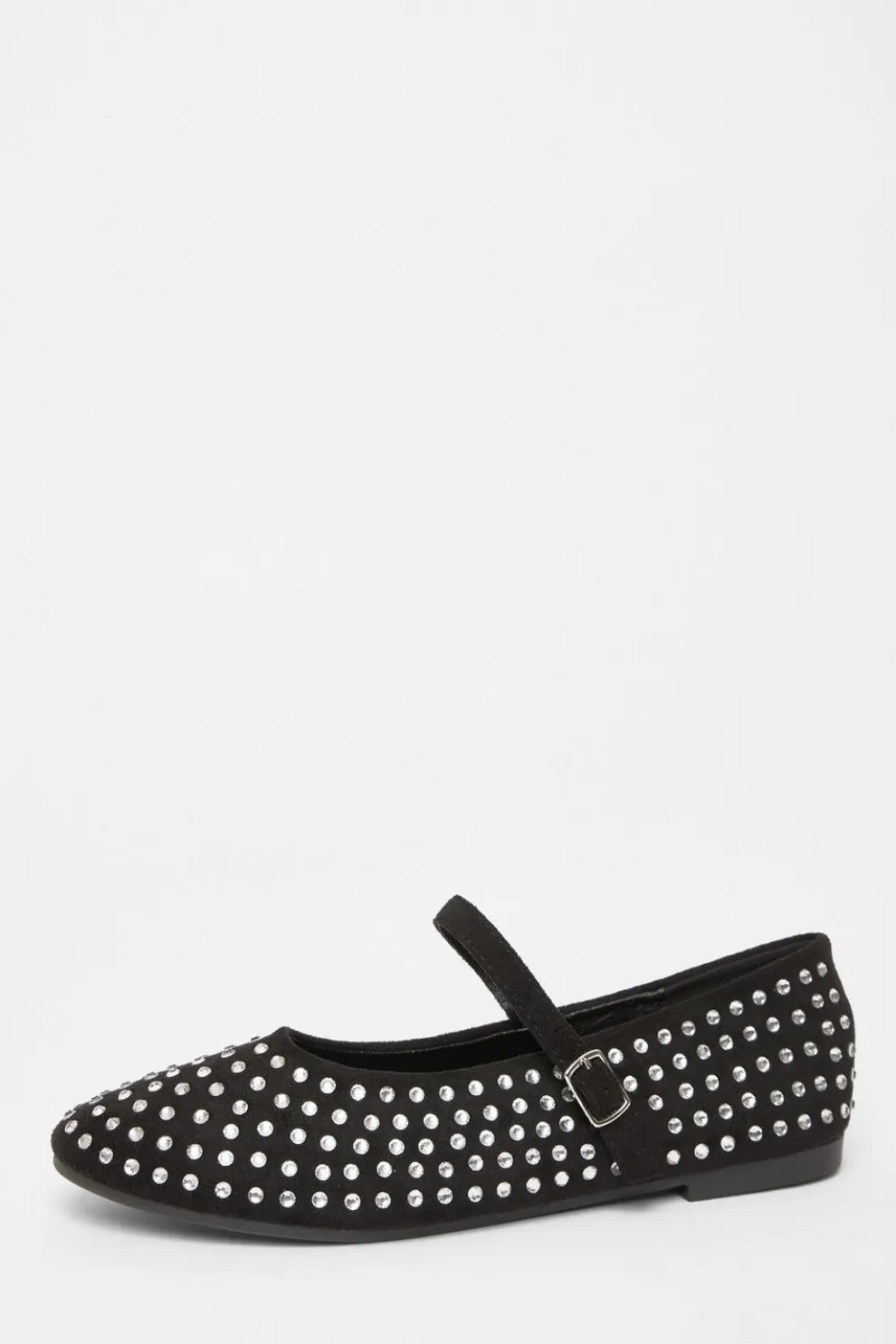 Black Diamante Ballet Pumps