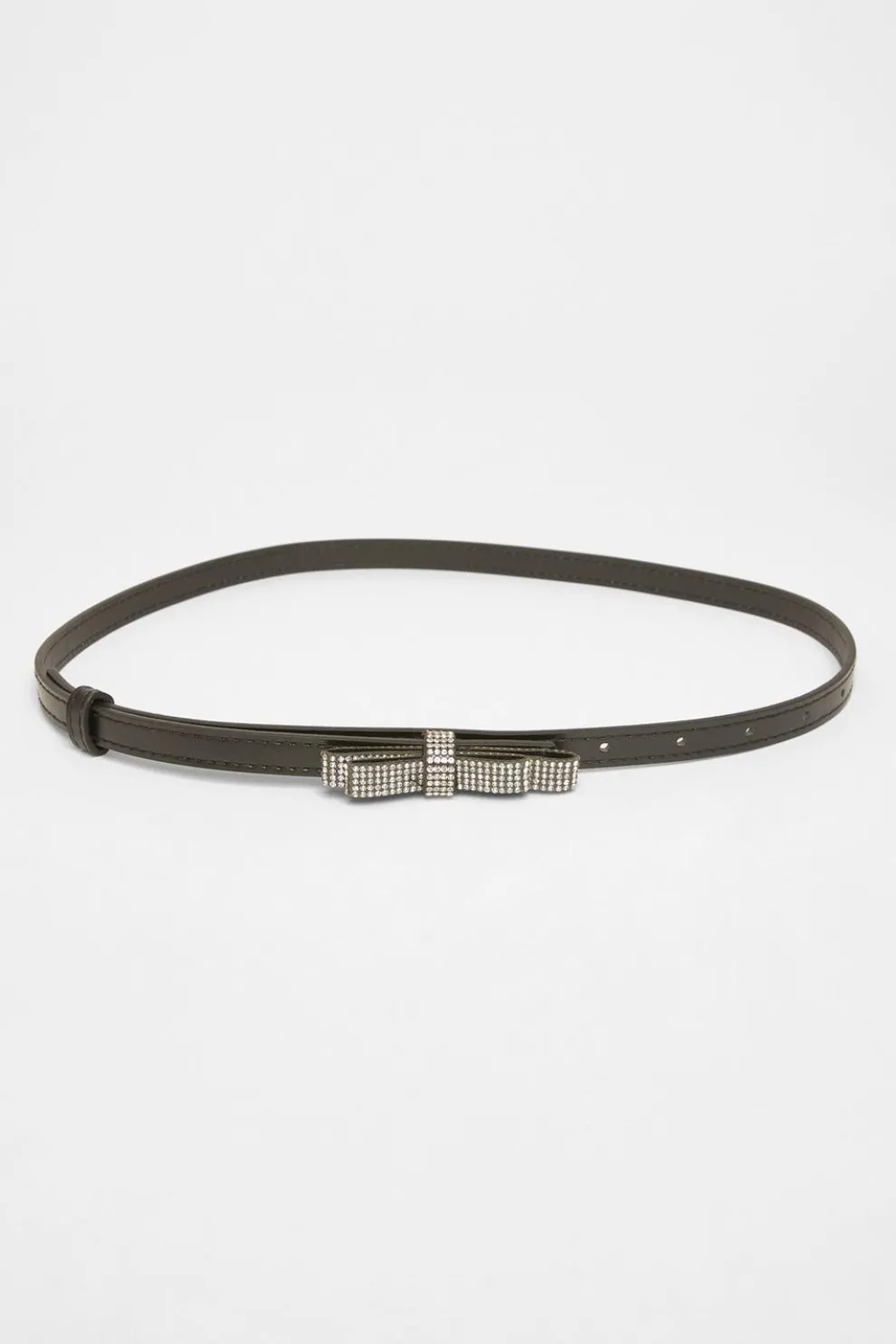 Black Diamante Bow Belt