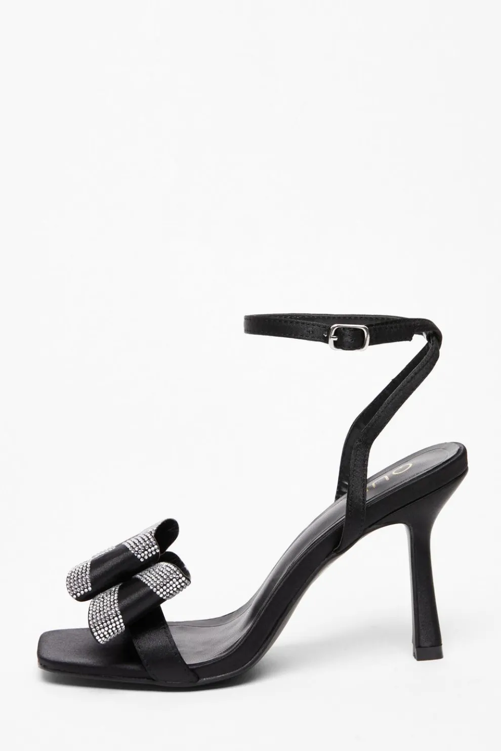 Black Diamante Bow Heels