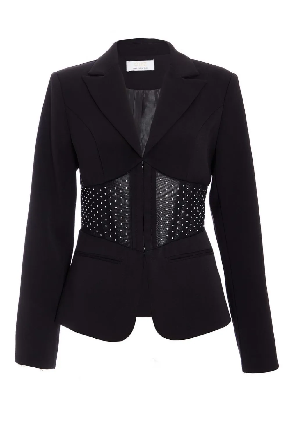 Black Diamante Corset Blazer