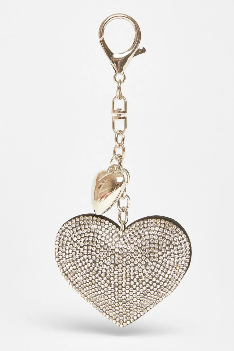Black Diamante Heart Bag Charm