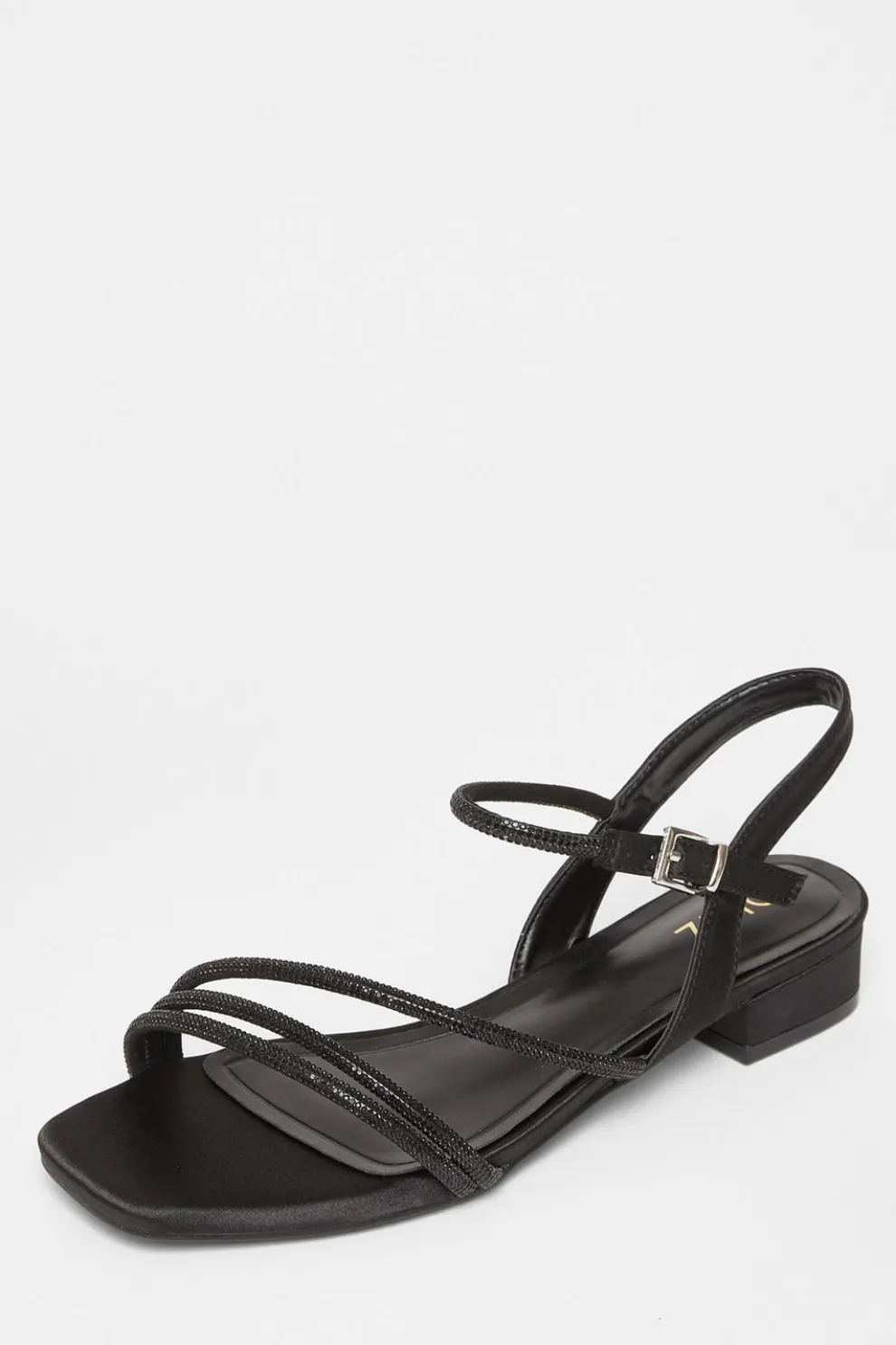 Black Embellished Strappy Sandals
