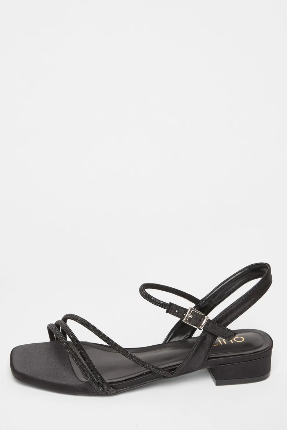 Black Embellished Strappy Sandals