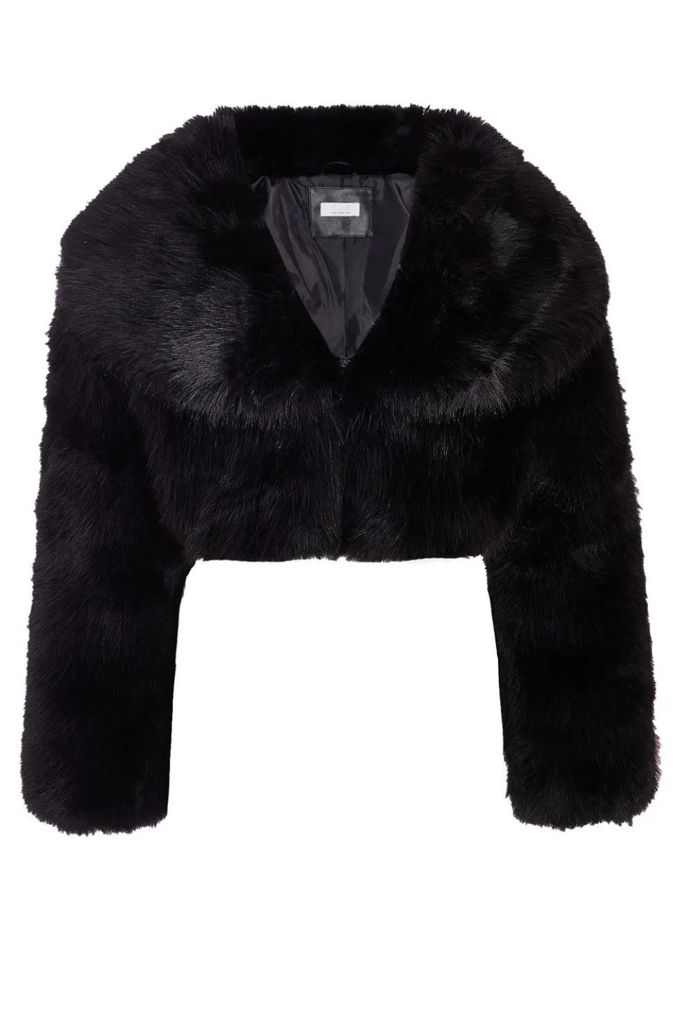 Black Faux Fur Cropped Jacket