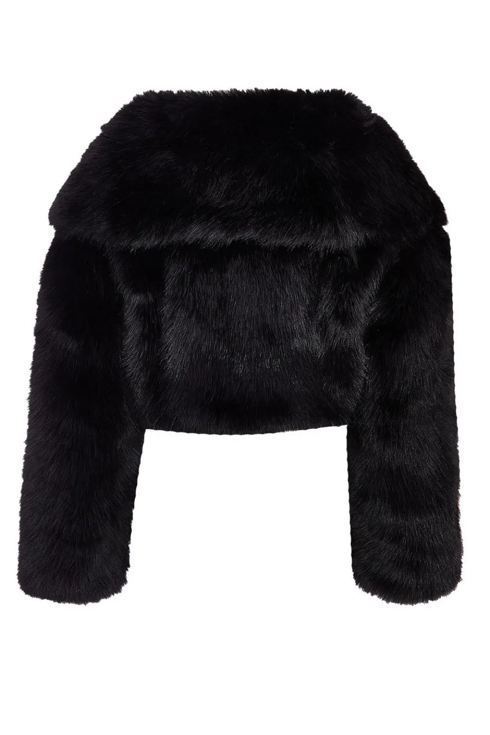 Black Faux Fur Cropped Jacket