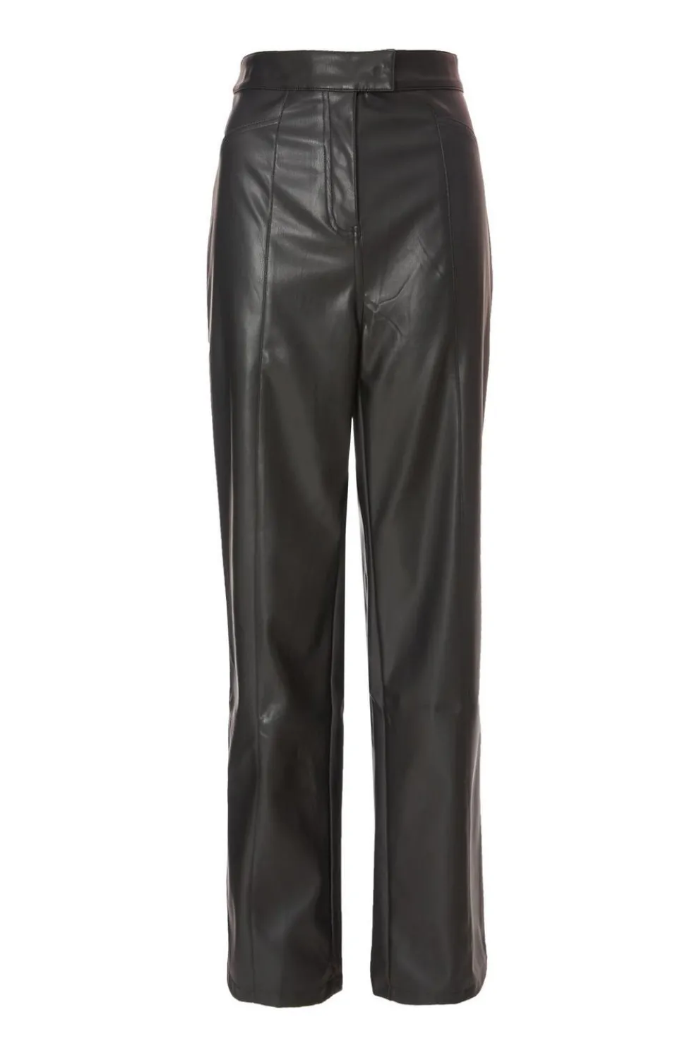 Black Faux Leather Trousers