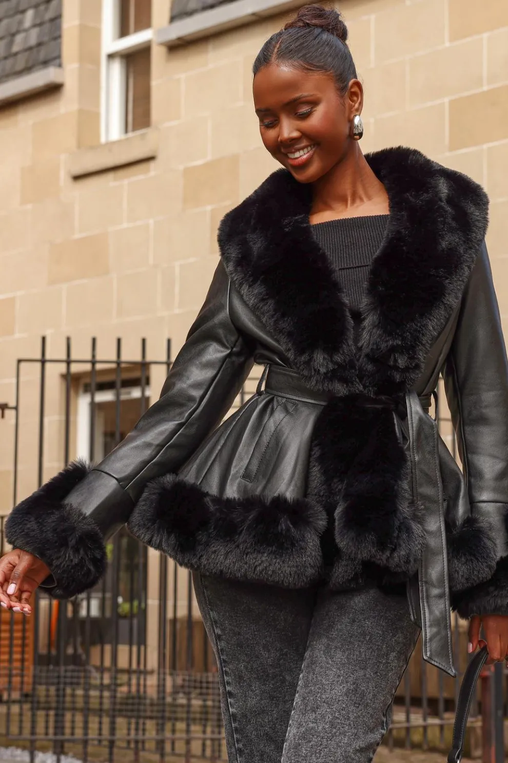 Black Faux Leather Jacket