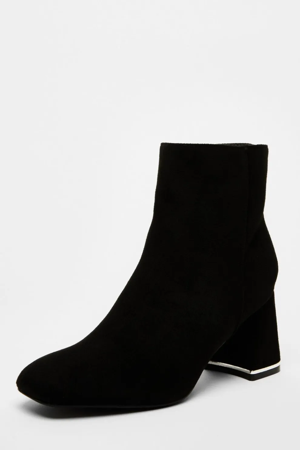 Black Faux Suede Ankle Boot