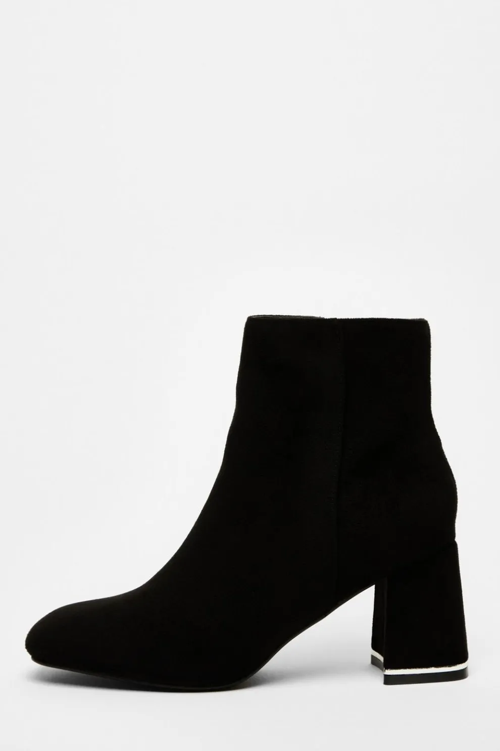 Black Faux Suede Ankle Boot