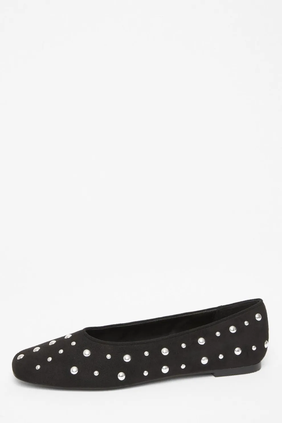 Black Faux Suede Diamante Pumps