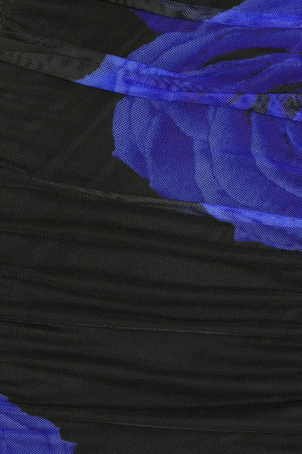 Black Floral Mesh Bandeau Midi Dress