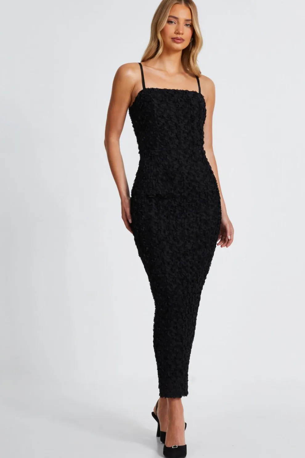 Black Floral Midaxi Dress