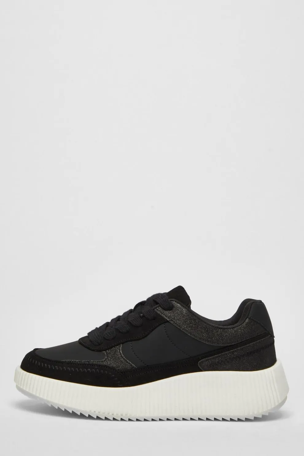 Black Glitter Chunky Trainers