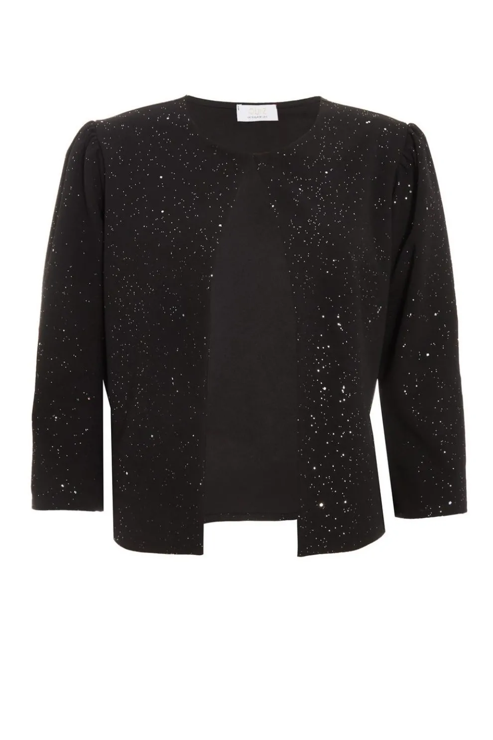 Black Glitter Cropped Jacket