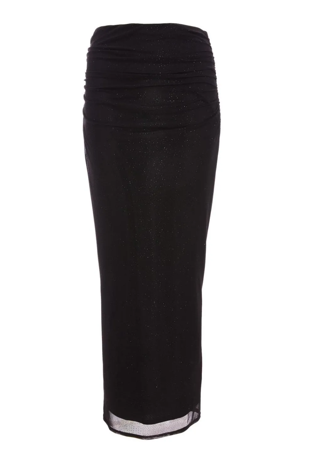 Black Glitter Mesh Midaxi Skirt