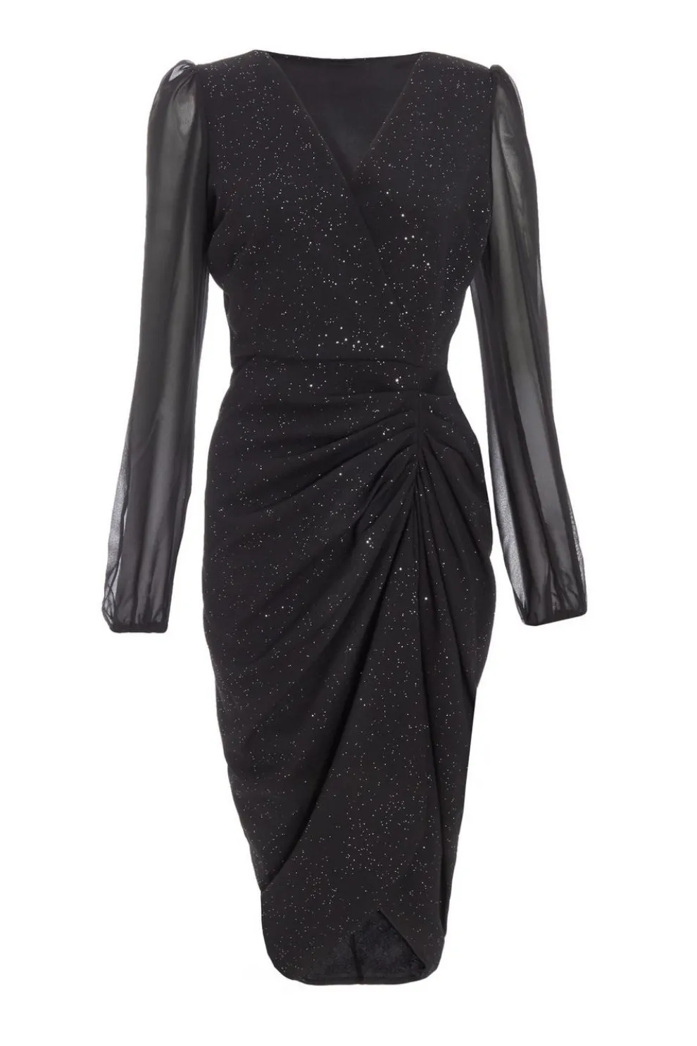 Black Glitter Midi Dress