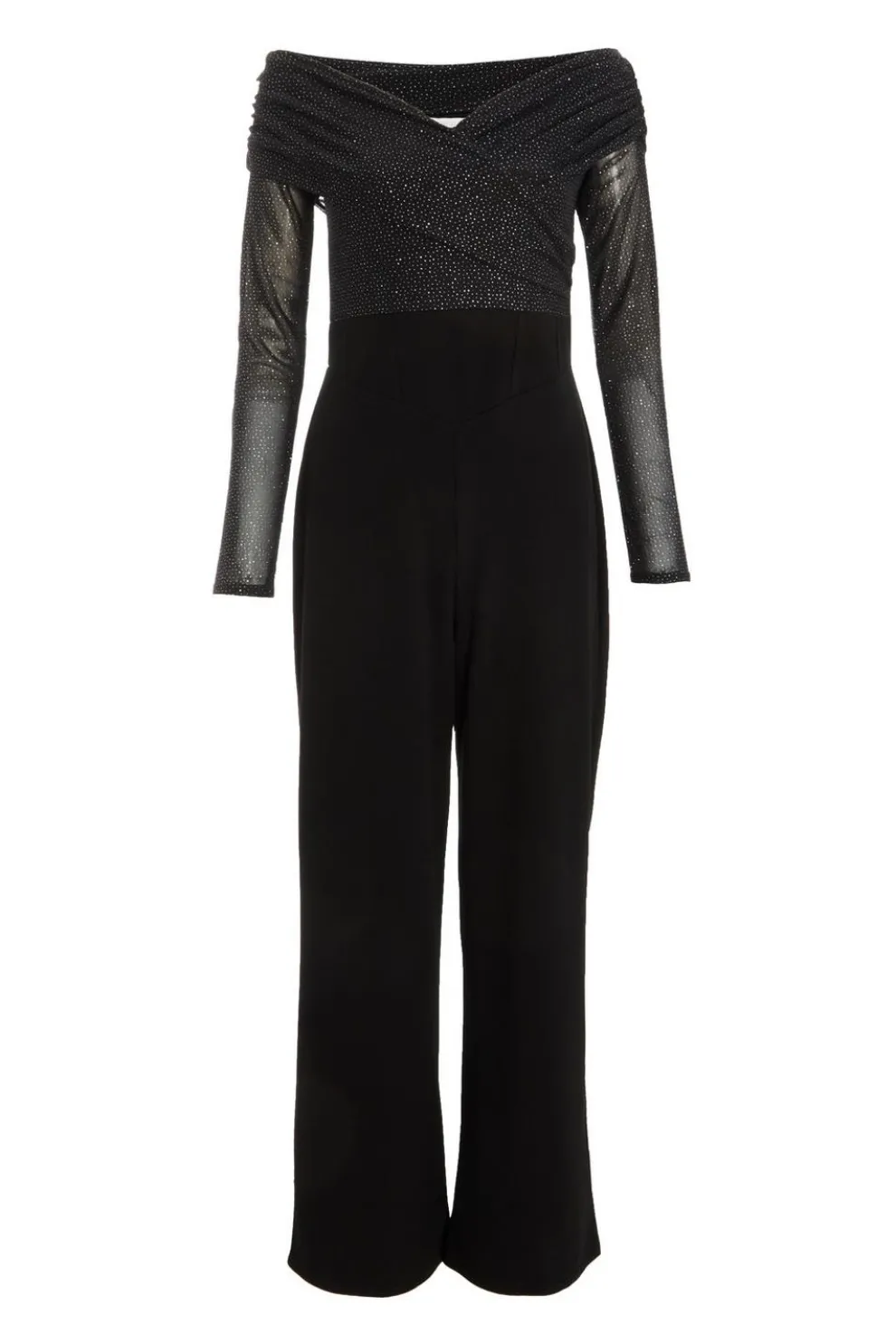 Black Glitter Palazzo Jumpsuit