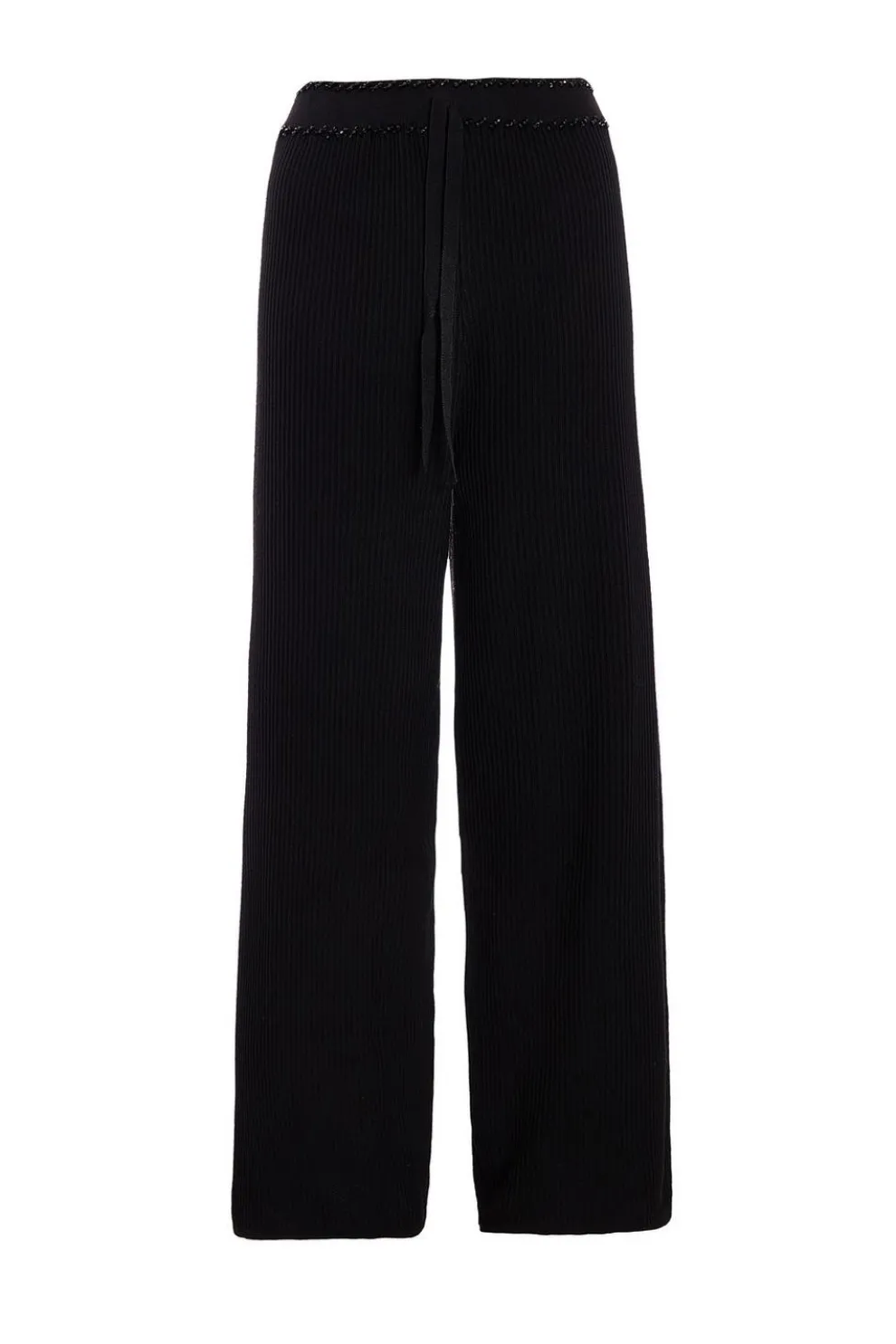 Black Knit Beaded Trousers